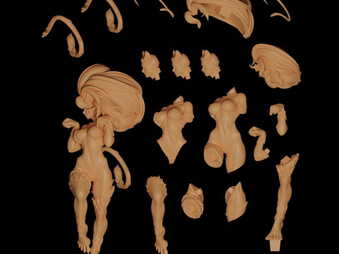Felicia Cat Woman Figures STL Ready to Print Modelo de impresión 3D