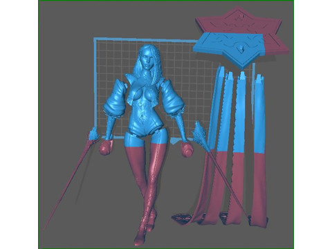 Mikeo Warrior Statue STL Ready to Print 3D-Druckmodell