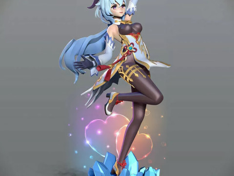 Ganyu Genshin Impact 3D Figurine STL Ready to Print 3Dプリントモデル