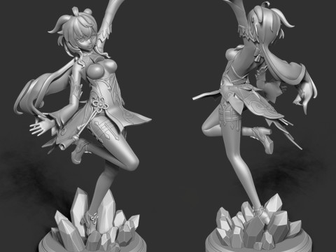 Ganyu Genshin Impact 3D Figurine STL Ready to Print 3D Принт Модель