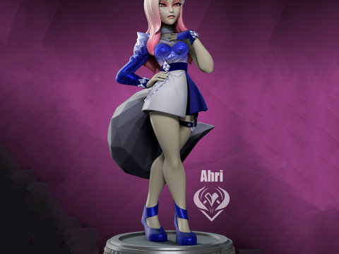 KDA All Out Ahri from League of Legends 3D Figurine Ready to Print 3Dプリントモデル