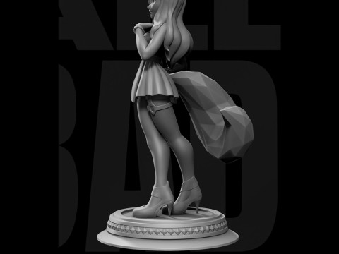 KDA All Out Ahri from League of Legends 3D Figurine Ready to Print Model Cetak 3D