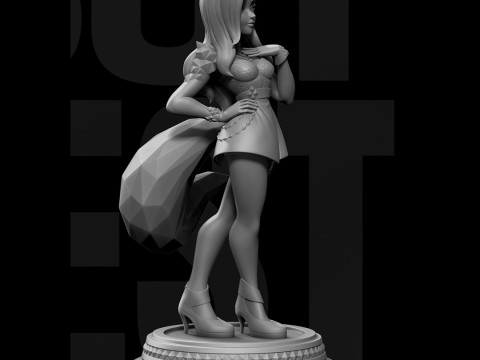 KDA All Out Ahri from League of Legends 3D Figurine Ready to Print Model Cetak 3D