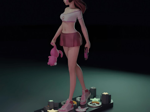 DVa Overwatch 3D Figures STL Ready to Print Modèles 3D en vedette