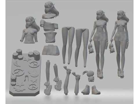 DVa Overwatch 3D Figures STL Ready to Print Modèles 3D en vedette
