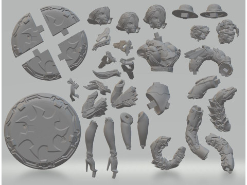 Cyborg Boa Hancock Cyberpunk 3D Figures Ready to Print Model do druku 3D