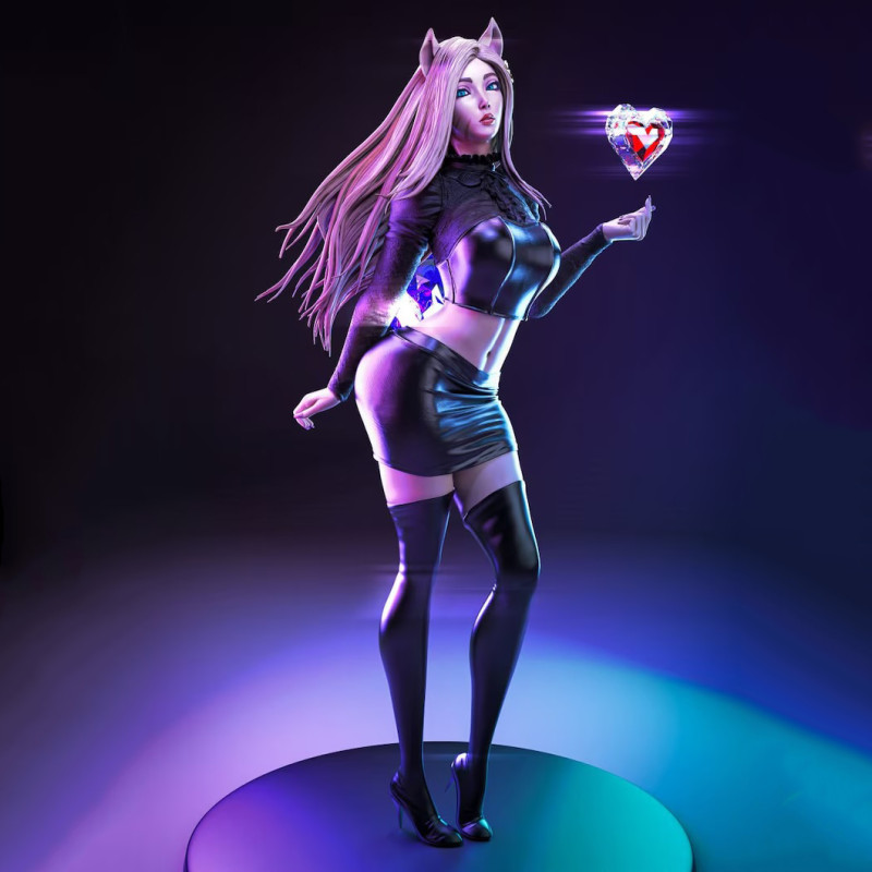 Ahri - The Baddest 3D Figures Ready to Print 3D Принт Модель .c4d .max .obj .3ds .fbx .stl .blend 