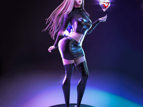 Ahri - The Baddest 3D Figures Ready to Print 3D 프린트 모델