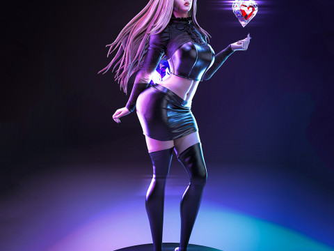 Ahri - The Baddest 3D Figures Ready to Print 3D Принт Модель