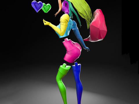 Ahri - The Baddest 3D Figures Ready to Print 3D Принт Модель