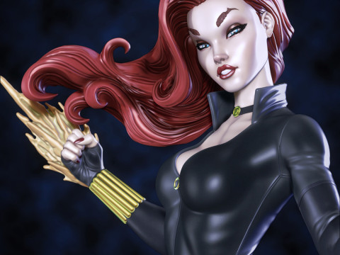 Black Widow Figurines Ready to Print Model do druku 3D