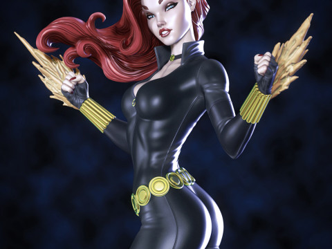 Black Widow Figurines Ready to Print Model do druku 3D