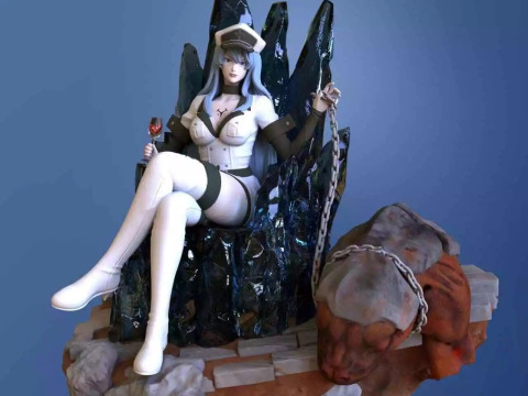 Esdeath Anime Girl Figurines Ready to Print 3D Print Model