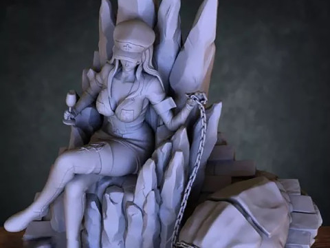 Esdeath Anime Girl Figurines Ready to Print 3Dプリントモデル