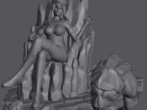 Esdeath Anime Girl Figurines Ready to Print 3Dプリントモデル