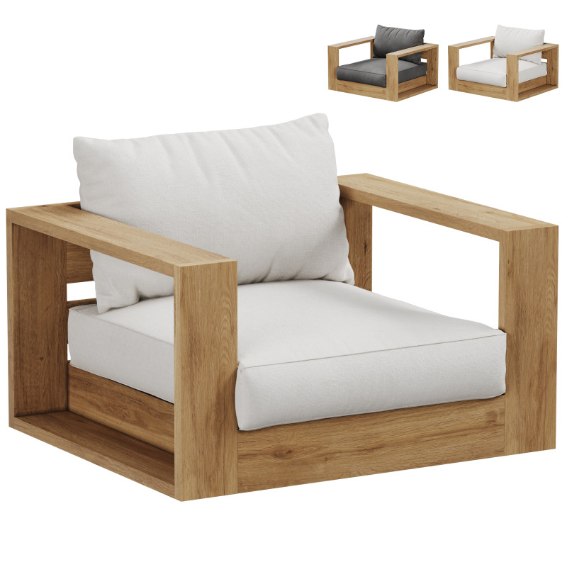 Hayman Teak Swivel Lounge Chair 3D Model .c4d .max .obj .3ds .fbx .stl .blend 