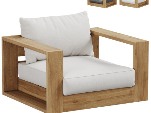 Hayman Teak Swivel Lounge Chair 3D Model