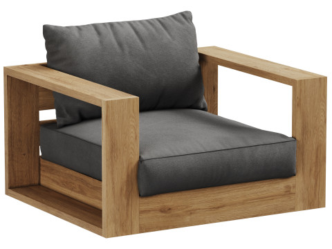 Hayman Teak Swivel Lounge Chair 3D Model