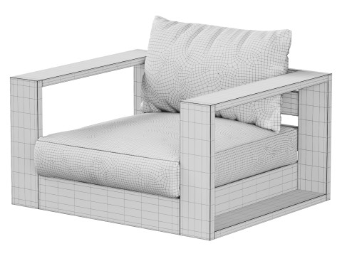 Hayman Teak Swivel Lounge Chair 3D Model