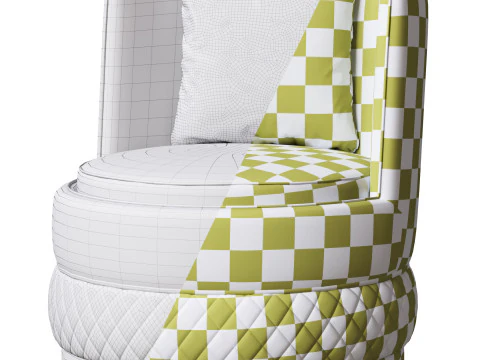 Contes Swivel Armchair 3D Model