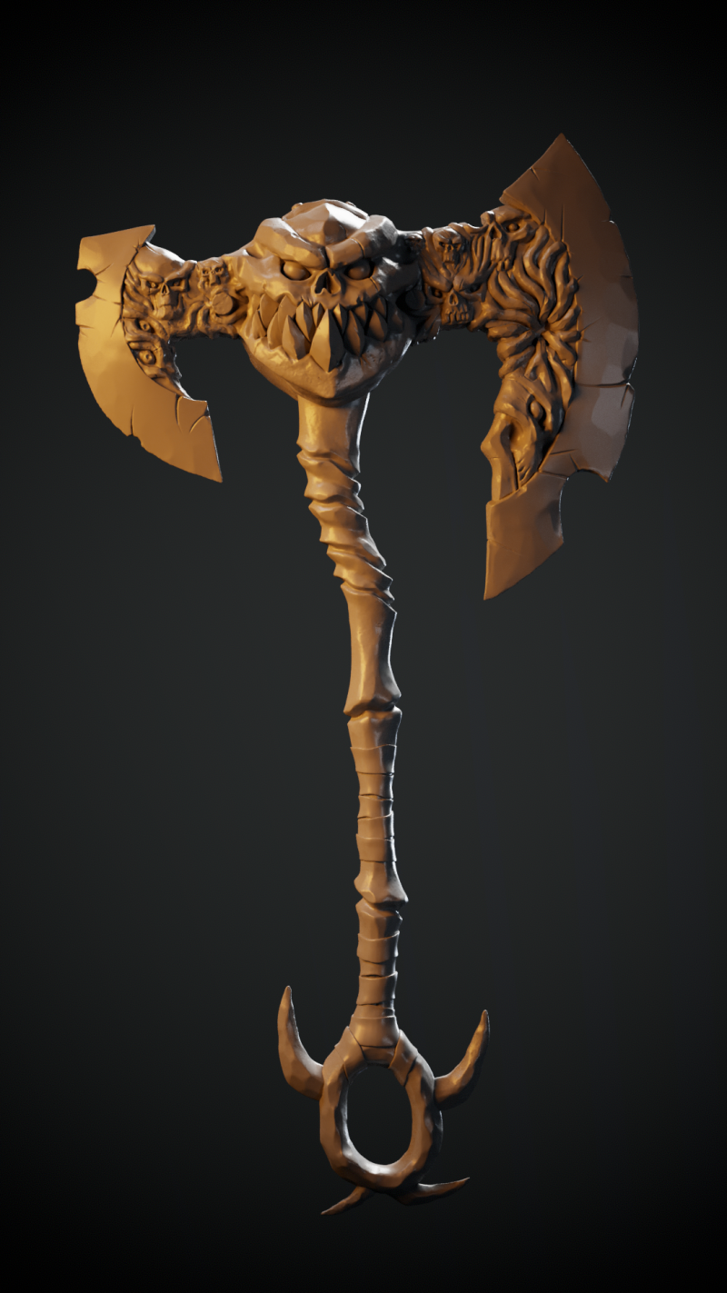 Axe darksiders Model Cetak 3D .c4d .max .obj .3ds .fbx .stl .blend 