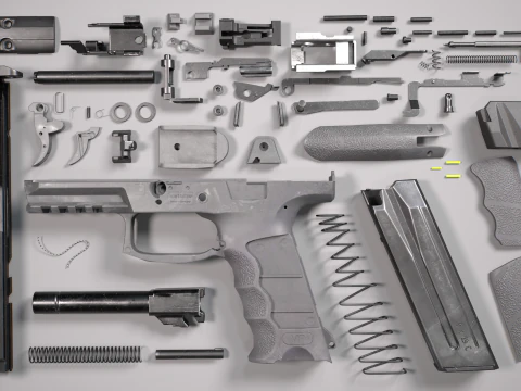 Pistola Heckler Koch VP9 low-poly Low-poly Modello 3D