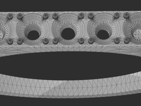 Mens signet ring with 3mm stones 3D Print Model