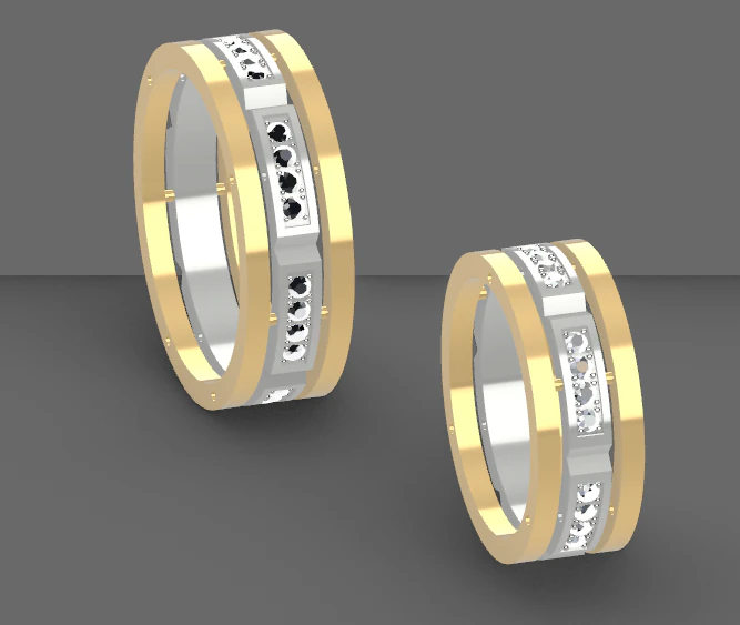 Обручальные кольца 3D Принт Модель .c4d .max .obj .3ds .fbx .stl .blend 