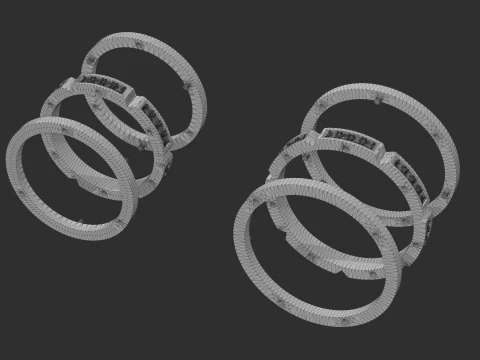 Обручальные кольца 3D Принт Модель