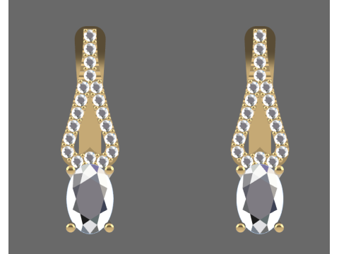 Earrings and ring Beautiful set heart 3D printmodel