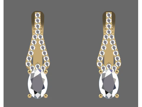 Earrings and ring Beautiful set heart 3D Print Model