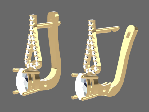 Earrings and ring Beautiful set heart 3D printmodel