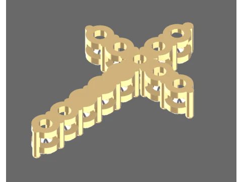 Cross with diamonds 3D Print Model
