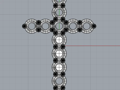 Cross with diamonds 3D Print Model