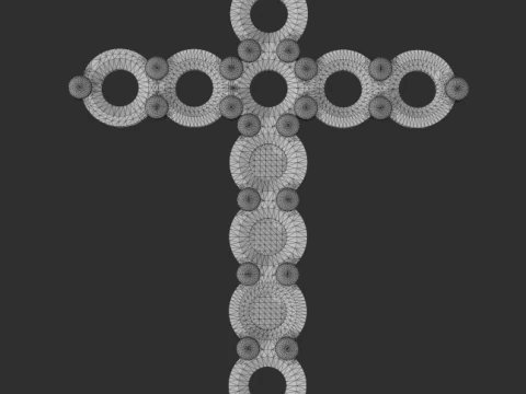 Cross with diamonds 3D Print Model