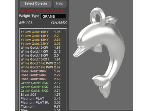 Dolphin pendant 3D Model
