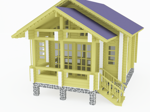 Wooden House 3D मॉडल