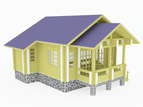 Wooden House 3D मॉडल