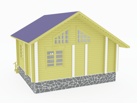 Wooden House 3D मॉडल