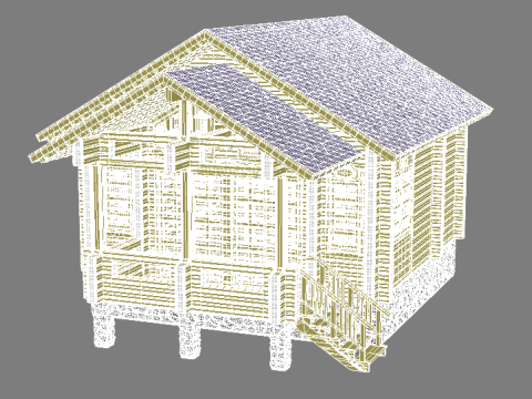 Wooden House 3D मॉडल