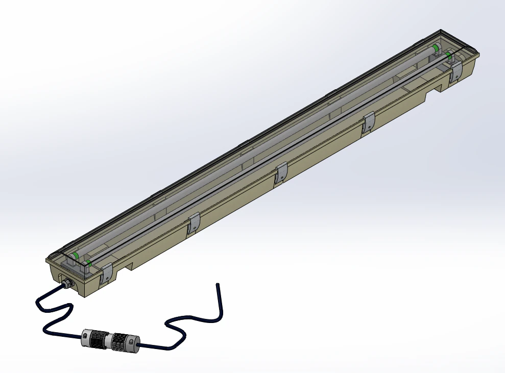 TUBE VAPOR-PROOF LUMINAIRE T5 2X54W 12 m 3D Model .c4d .max .obj .3ds .fbx .stl .blend 