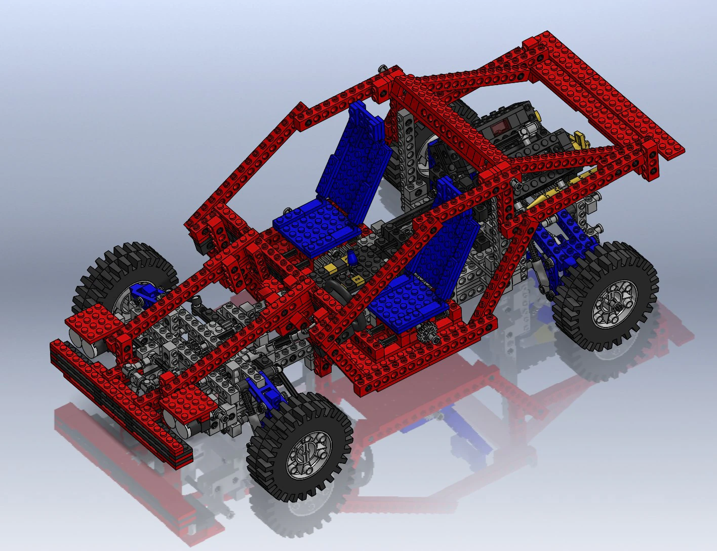 Lego Technic Car 3D Print Model .c4d .max .obj .3ds .fbx .stl .blend 