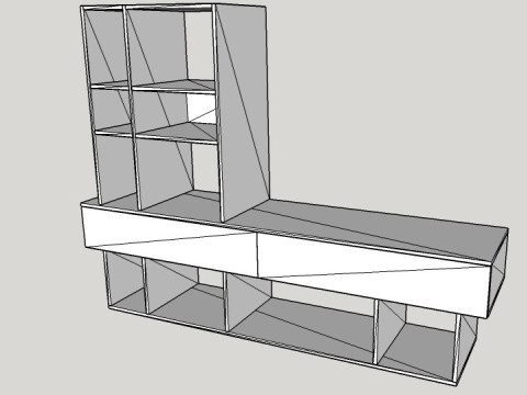 Wall in the living room Graphite Ewok Oak Modelo 3D