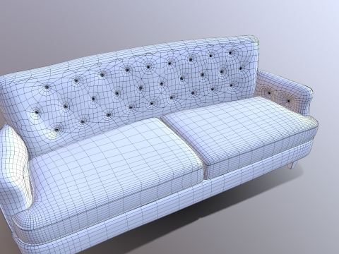 Chesterfield Sofa 3D मॉडल