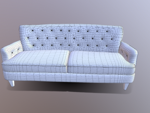 Chesterfield Sofa 3D मॉडल