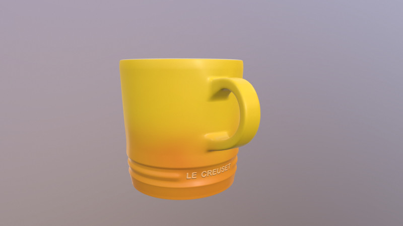 Le Creuset Mug 3D Model .c4d .max .obj .3ds .fbx .stl .blend 