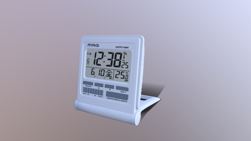 Mag Digital Atomic Alarm Clock 3D Model .c4d .max .obj .3ds .fbx .stl .blend 