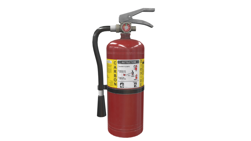 Fire Extinguisher Carbon dioxide 3D Model .c4d .max .obj .3ds .fbx .stl .blend 