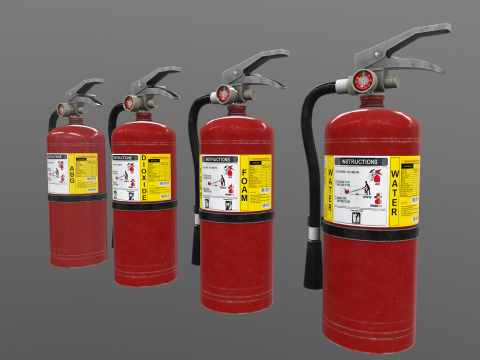Fire Extinguisher ABG Carbon Foam Water 3D Модель