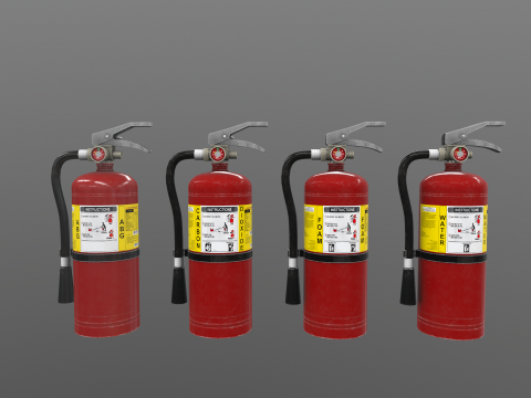 Fire Extinguisher ABG Carbon Foam Water 3D 모델